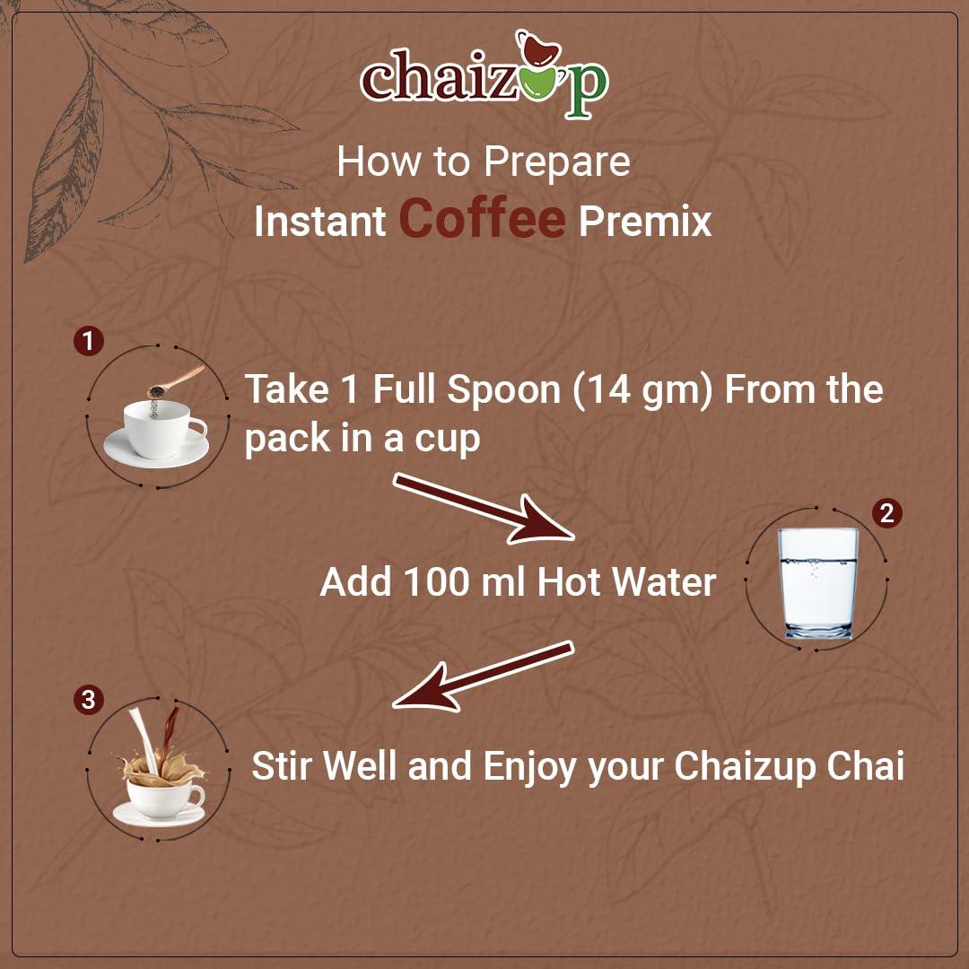 Chaizup Premium 1 Min Instant Coffee Premix - 500g Can | Regular Coffee Flavours | Approx. 36 Servings | 500g